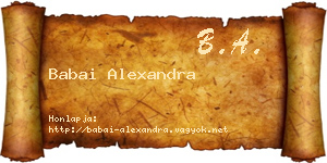 Babai Alexandra névjegykártya